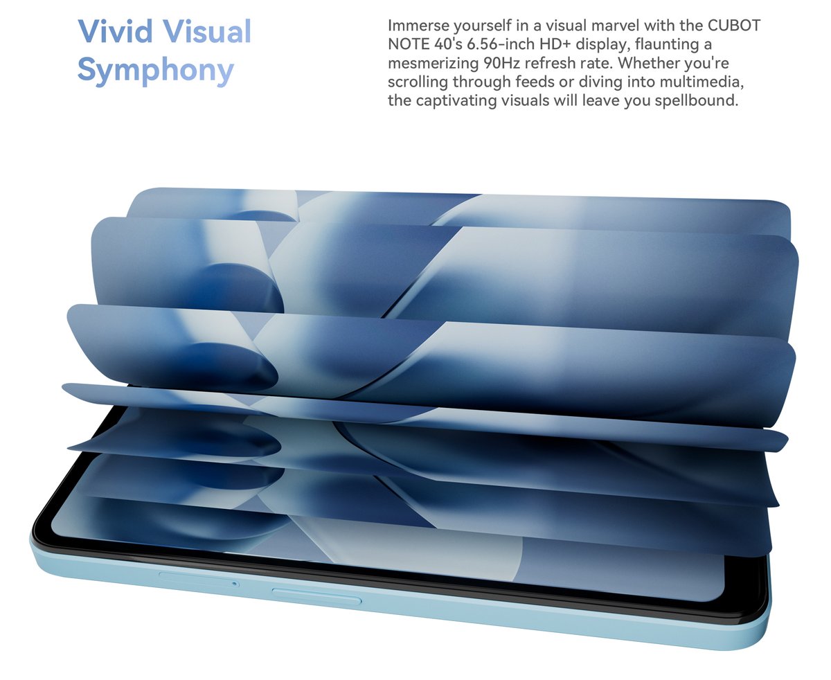 Cubotphone's tweet photo. Experience stunning visuals on the 6.56'' HD+ screen, where every detail comes to life in vibrant clarity. Enjoy a visual feast like never before on your smartphone #Note40
⏰World Premiere from October 16th-20th
📲Add to cart to be notified : https://t.co/kG7R9hs6wp https://t.co/qoGM0BRv6k