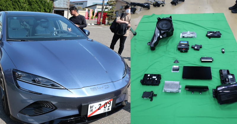 NIKKEIxTECH's tweet photo. 「たったこれだけ？」、BYDのECUの少なさに衝撃