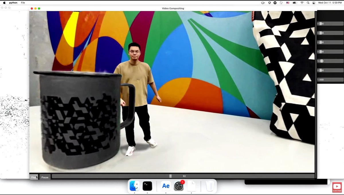 r360studio's tweet photo. #AdobeMAX Sneaks! 4つめは、#ProjectSceneChange
“Scene Change”が表すように、動画の背景を差し替える。ビデオ（動画）に対して、背景と前景の違和感をなくす。フレーム毎に明るさ、色合い、カメラの動きを動的に合わせる！マジで･･･。
これがあれば、ワンオペで自撮り動画を作れるなぁ。 https://t.co/T4j0c56EjG