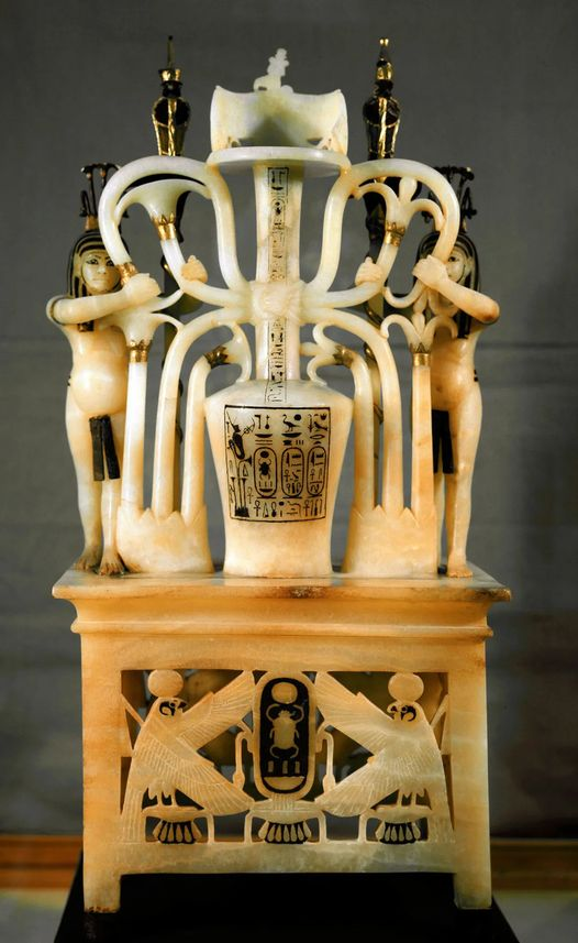 StockShaman's tweet photo. Alabaster perfume vase from the Tomb of Tutankhamun, 14th century BC. https://t.co/4oDv8ijXwl