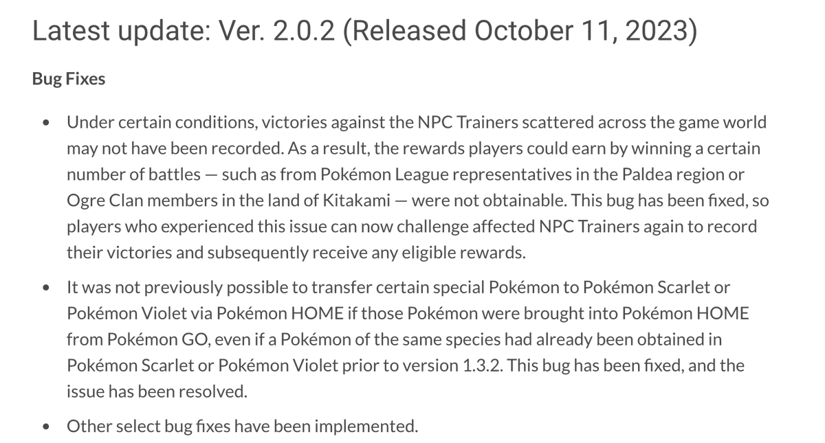 Pokemon Scarlet and Violet Update Version 2.0.2, How to Update