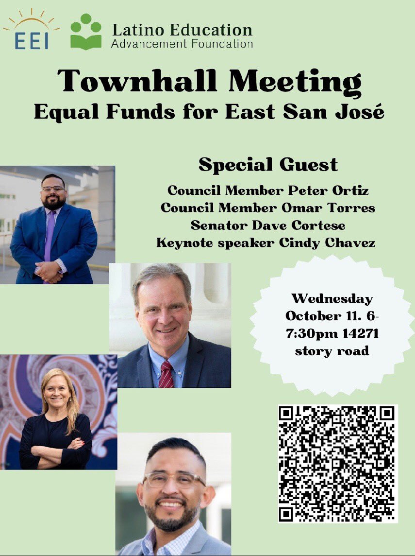 adanELEVEN's tweet photo. Equal Funds for East San José town hall. https://t.co/twbsxzLpzt