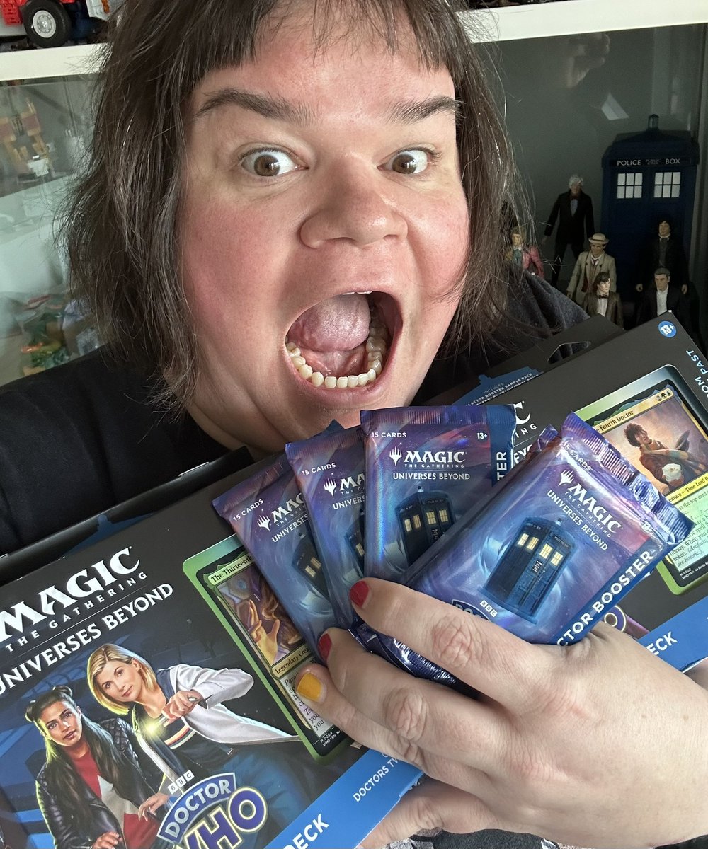 Jordan Raskopoulos (@jordanrasko) on Twitter photo Utterly thrilled to get my hands on some Doctor Who Magic cards!!
We will be cracking them open on my stream tomorrow, 11am AEDST on Twitch.
twitch.tv/jordanrasko
Thank you <a href="/wizards_magic/">Magic: The Gathering</a> #MTGxWHO #ad #sponsored Utterly thrilled to get my hands on some Doctor Who Magic cards!!
We will be cracking them open on my stream tomorrow, 11am AEDST on Twitch.
twitch.tv/jordanrasko
Thank you <a href="/wizards_magic/">Magic: The Gathering</a> #MTGxWHO #ad #sponsored