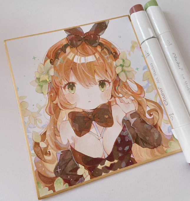 ちなみに普段はデジタル多めですが、イベントごとある時は色紙イラストも描いております!