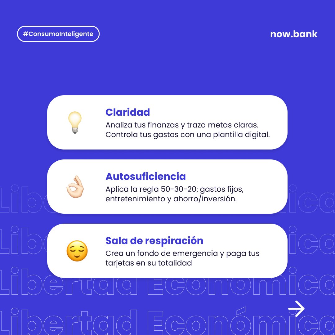 NOWBank_mx's tweet photo. Desbloquea los 6 niveles de la libertad financiera. Empieza este camino hoy mismo. Con Now, ¡ve ahora por tus sueños! 🚀💰
#ConsumoInteligenteNow #LibertadFinanciera #IndependenciaFinanciera #NowBank #FinanzasPersonales https://t.co/f2cyPLVHtk