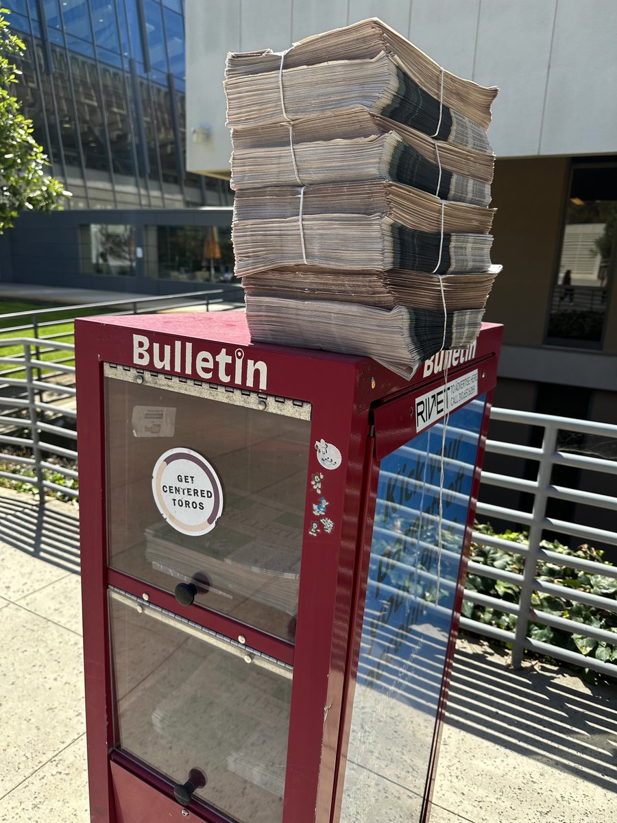 DHbulletin's tweet photo. Toros‼️ The third issue of the Bulletin is available now in the red news stands around campus🗞️ It includes articles discussing Hispanic Heritage month, Esports club, student-athletes mental health, and so much more. Make sure you grab a copy👏

📸 By Karl Hays

#csudhbulletin https://t.co/En1lSgWr6a