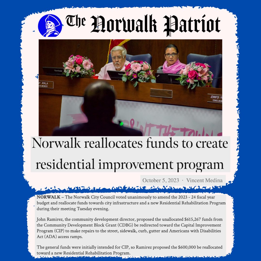 Residential Rehabilitation Program covers costs of accessibility upgrades, roof insulation for qualifying 60 years old/older &amp; non-ambulatory people
✍️/📸 Vincent Medina <a href="/VincentNMedina/">Vincent N. Medina</a> 
#norwalkpatriot <a href="/CityofNorwalkCA/">City of Norwalk, CA</a> #norwalk #HomeImprovement 

thenorwalkpatriot.com/news/2023/10/5…