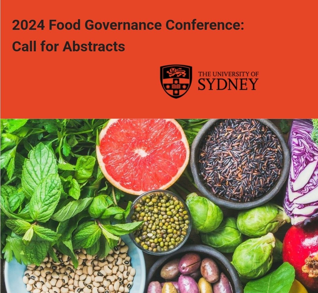 Call for abstracts to the 2024 Food Governance Conference is still open!
Feb 14-16 💥 in-person conference in Sydney, don't miss out! Fee waivers are available!
sydney.edu.au/law/our-resear…