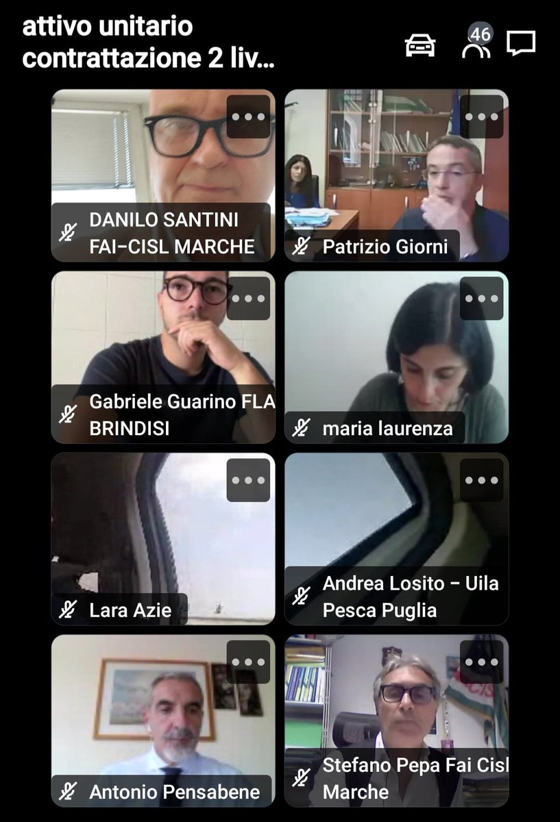 DSantini74's tweet photo. Oggi call #AttivoUnitarioPesca contrattazione II livello @fai_cisl #FLai #UiLa.Con @GiorniPatrizio:"Preparare piattaforme locali di Marineria".Per Fai Marche #SRPepa e #SGSantini.Pepa:"Esercitare prelazione in riassunzione oltre malattia e infortunio".@cislmarche https://t.co/bs8ACyXs7C