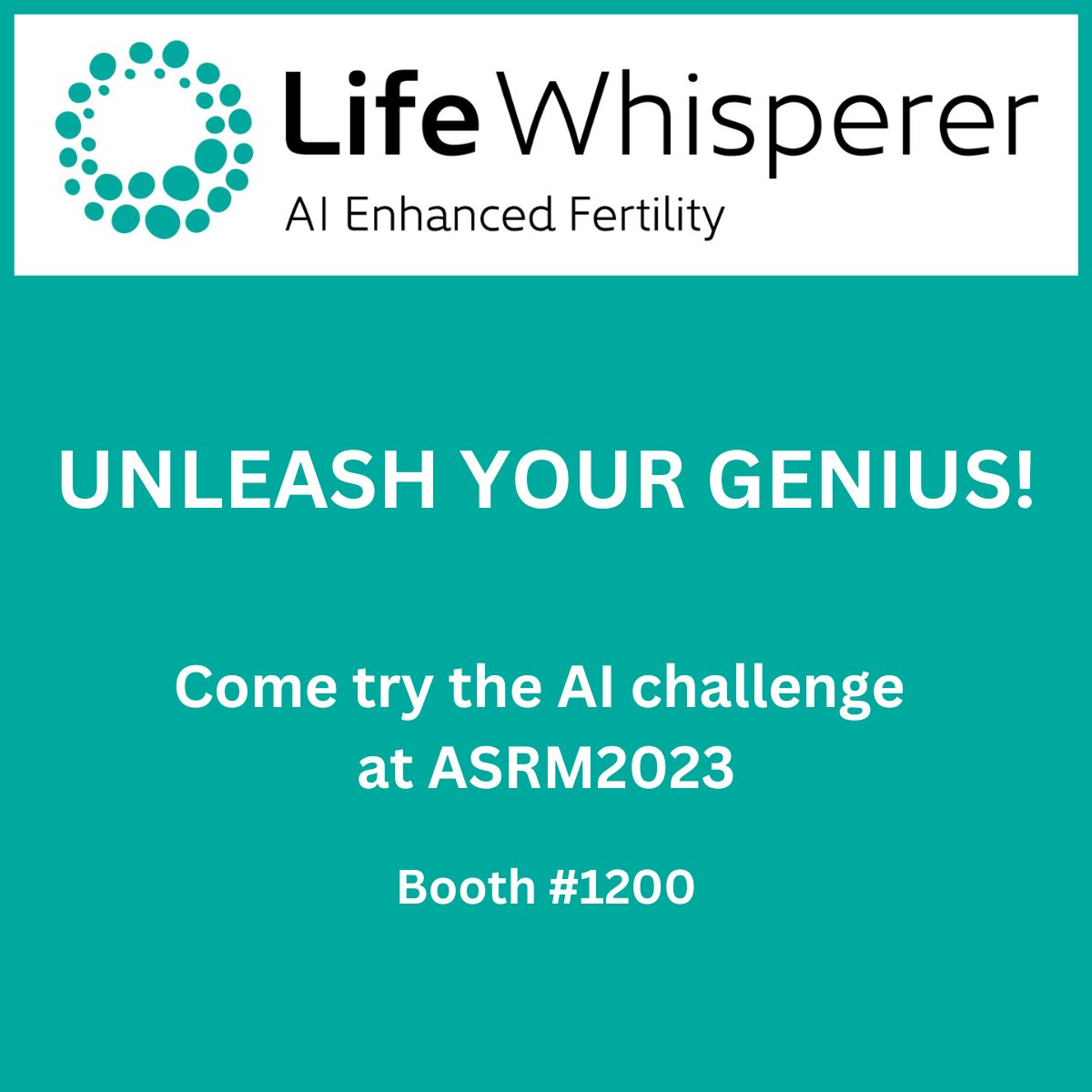 Life_Whisperer_'s tweet photo. Can you beat the AI in embryo selection? Take @Life_Whisperer_'s AI Challenge at #ASRM Booth 1200. Learn more about how AI can improve embryo assessment by ranking good quality embryos based on their euploidy (genetic integrity), to improve patient and clinic outcomes https://t.co/ifMUa3wLDp