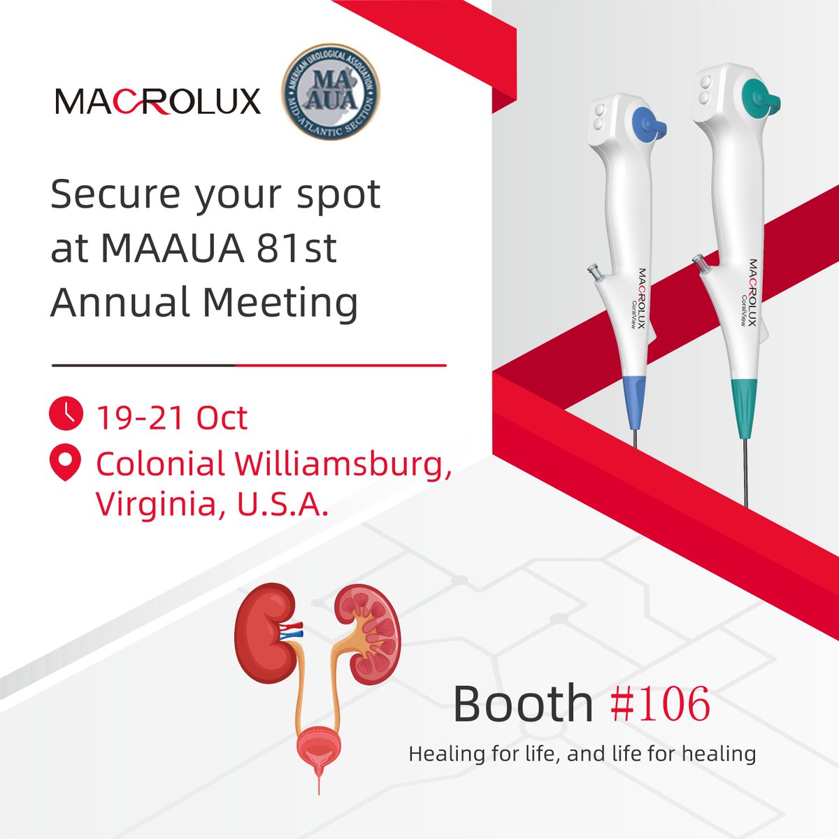MacroLux Medical (@macroluxmedical) on Twitter photo 🌟 Join Us at #MAAUA 2023! Shaping Urology's Future Together 🌟 From advanced #singleuse flexible #ureteroscopes to groundbreaking #disposable flexible #cystoscopes, we're bringing the best to the Mid-Atlantic region.Explore our solutions at our booth 106.  #Urology 🌟 Join Us at #MAAUA 2023! Shaping Urology's Future Together 🌟 From advanced #singleuse flexible #ureteroscopes to groundbreaking #disposable flexible #cystoscopes, we're bringing the best to the Mid-Atlantic region.Explore our solutions at our booth 106.  #Urology