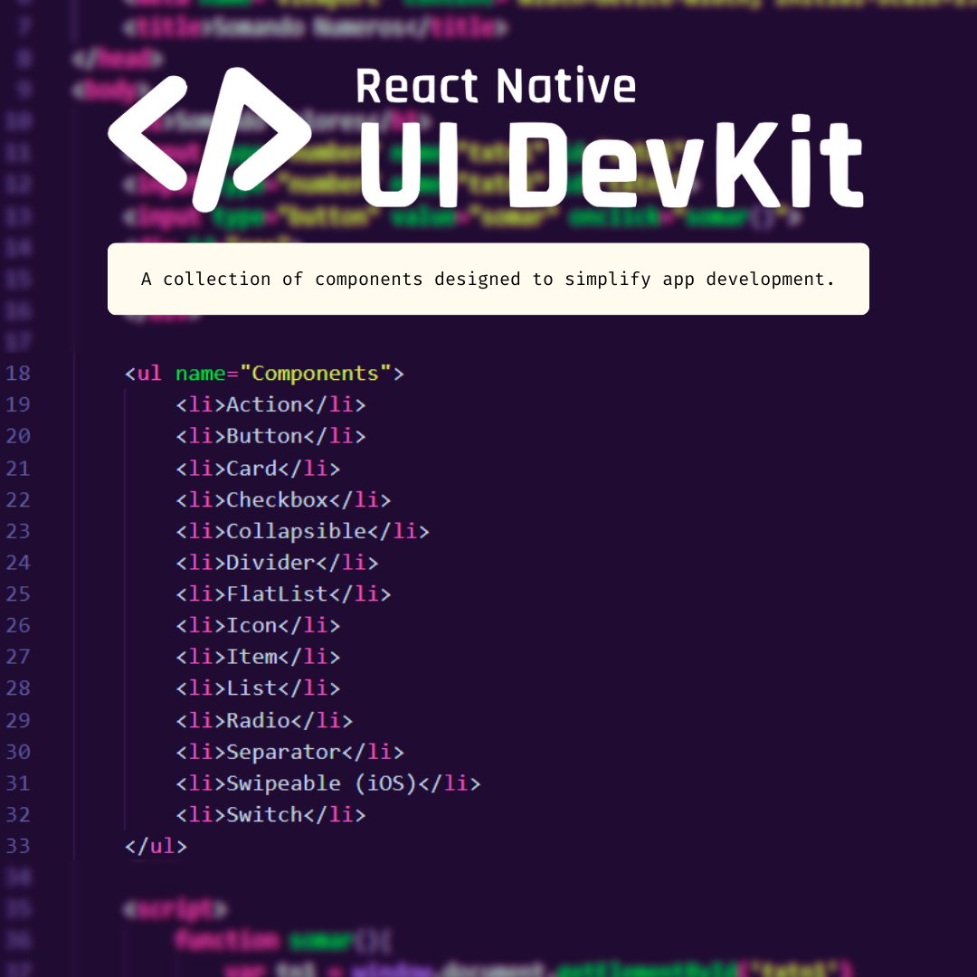 RNUIDevKit's tweet image. A collection of components designed to simplify app development.
Components:
Action
Button
Card
Checkbox
Collapsible
Divider
FlatList
Icon
Item
List
Radio
Separator
Swipeable (iOS)
Switch
TextInput
reactnativeuidevkit.com
#reactnativeuidevkit #reactnative #reactnativedevelopers…
