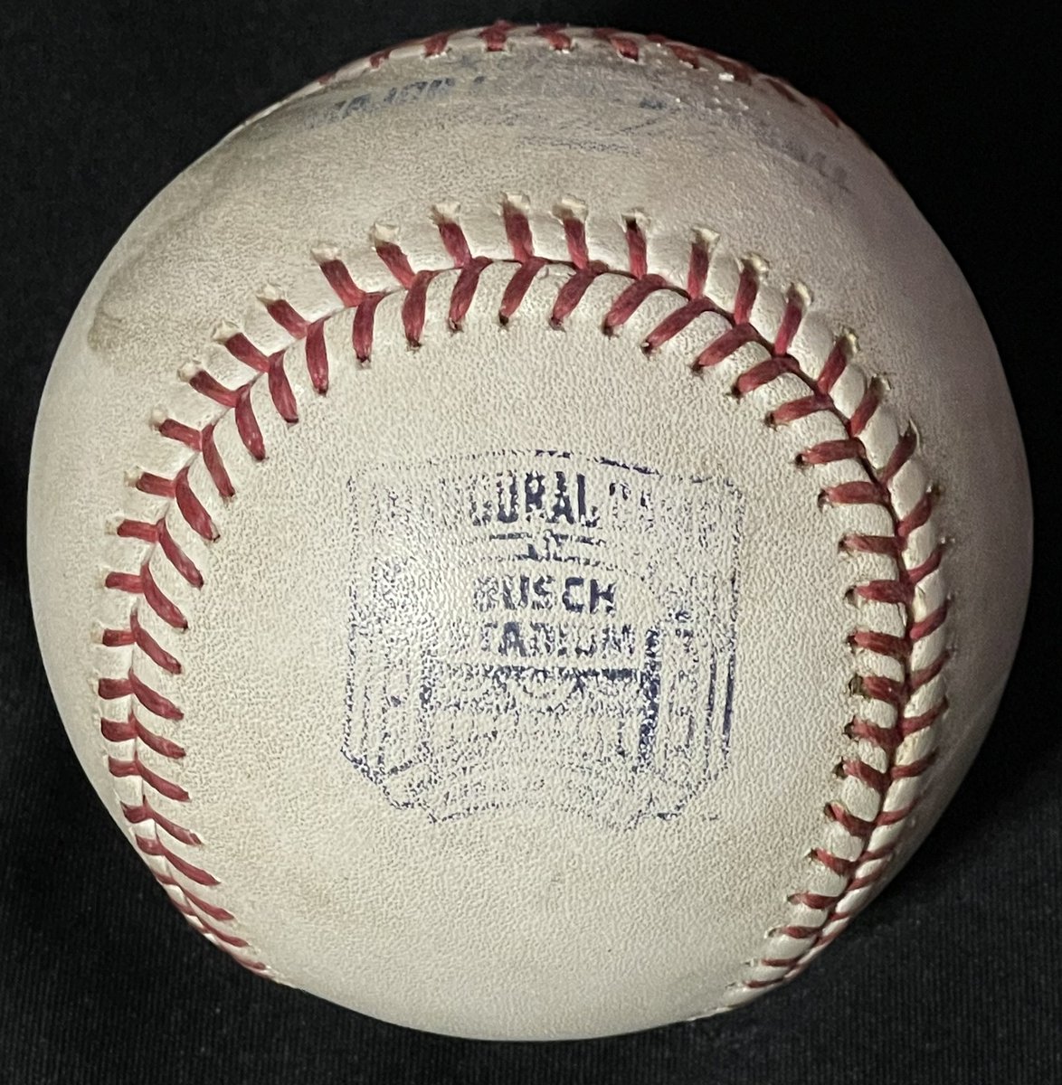 LeaguesBaseball's tweet image. St Louis celebrated the opening of new Busch Stadium with a season long commemorative baseball. For opening day, this ball was used. The ball is authenticated to a 9th inning foul ball. 

#Baseball #Baseballs #GameUsed #MLB #StLouis #Cardinals #BuschStadium