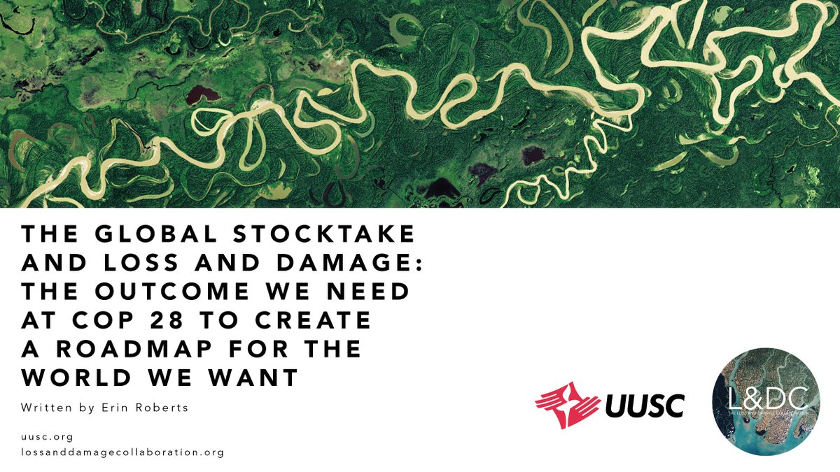 Loss and Damage Collaboration (L&DC) (@lossanddamage) on Twitter photo 1/11.📜NEW BRIEF: With the #GlobalStocktake of the #ParisAgreement (GST) workshop happening from October 12–14 in Abu Dhabi UAE 🇦🇪, <a href="/Rininreallife/">Erin Roberts (@Rininreallife.bluesky.social)</a> argues that #LossAndDamage must be integrated into the GST in the same way as #MItigation and #Adaptation.
🔗lossanddamagecollaboration.org/publication/th… 1/11.📜NEW BRIEF: With the #GlobalStocktake of the #ParisAgreement (GST) workshop happening from October 12–14 in Abu Dhabi UAE 🇦🇪, <a href="/Rininreallife/">Erin Roberts (@Rininreallife.bluesky.social)</a> argues that #LossAndDamage must be integrated into the GST in the same way as #MItigation and #Adaptation.
🔗lossanddamagecollaboration.org/publication/th…