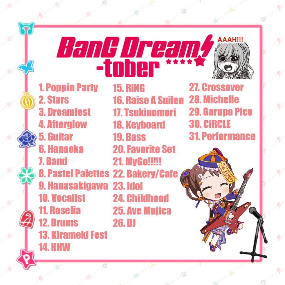 gyarnyan's tweet photo. Day 11: Roselia
red…
#lisaimai
#bandoritwt #bandoriart #バンドリ
#bandori #roselia https://t.co/LM19QWXsTN