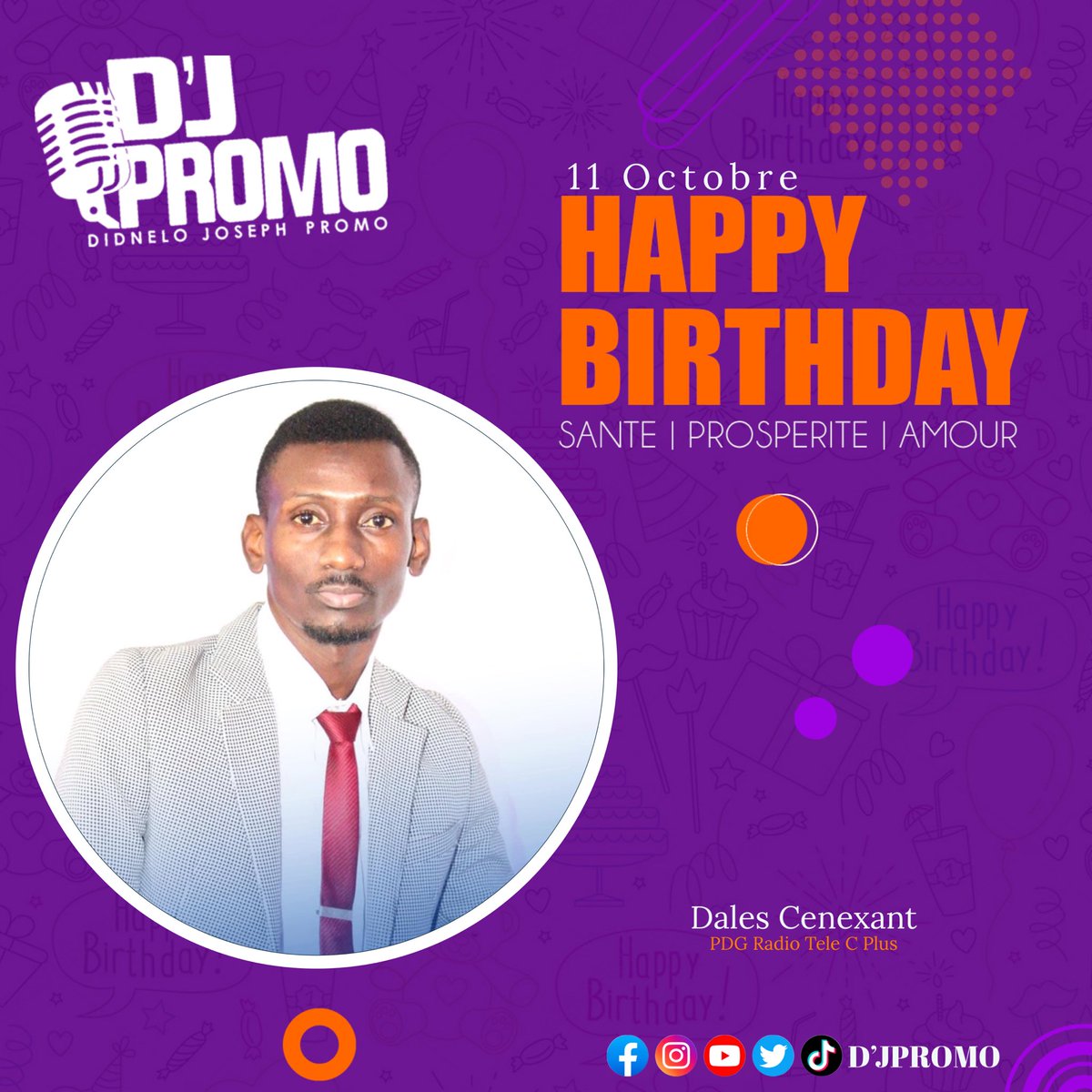 DJPromo509's tweet photo. Happy Birthday to Dales Cenexant, PDG Radio tele C Plus

D'JPromo https://t.co/K31uJlgE5V