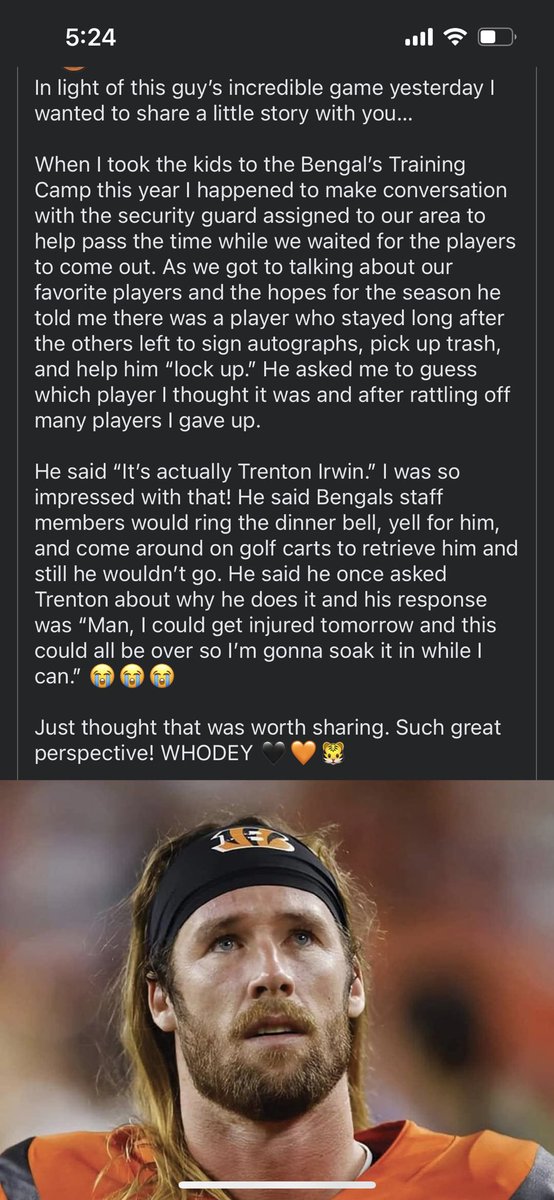 YoshiSZNs's tweet photo. Probably the best thing I’ve ever read on bengals Facebook, I love TI 😭 https://t.co/8rocT60PsC