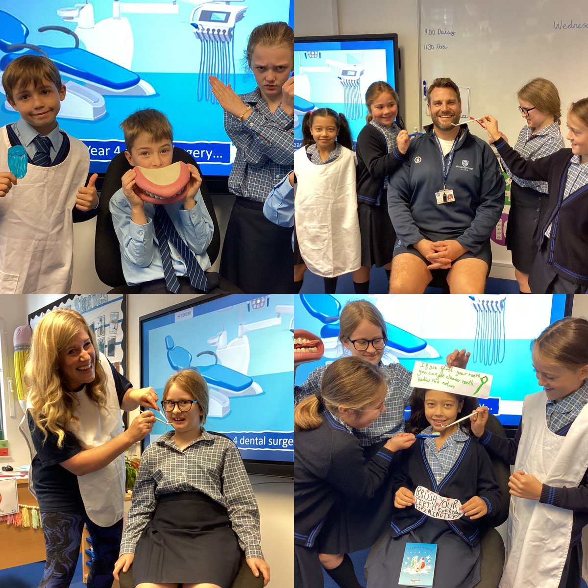 StMargs_Year4's tweet photo. Year 4 were surprised to see their classrooms had turned into dental surgeries for the day @StMargaretsPrep! A hands-on start to our Science unit on digestion. Our budding dentists are now clued up on types of teeth and the ways in which we can look after them! #StMargsScience https://t.co/Csa9Jqx9YW