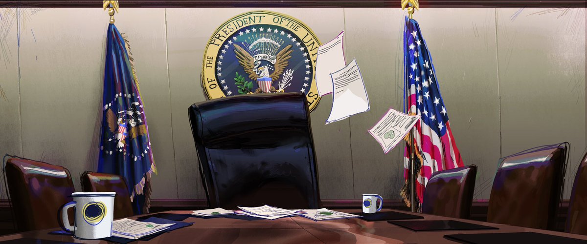 kjettpack's tweet photo. 4 paintings from an old version of TMNT Mutant Mayhem. originally the turtles went to high school at the beginning of the film and went to the white house/pentagon and new york city hall ad part of a crazy “reveal to the world” montage #TMNT #MutantMayhem #visdev https://t.co/HeWY0b0V6M