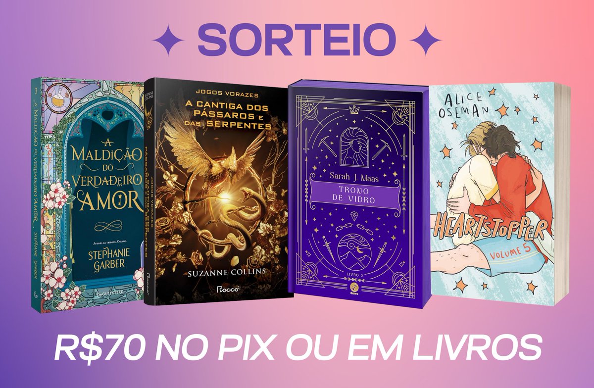 🔥 SUPER SORTEIO 🔥

🏆 Valendo R$70 no PIX ou em livros da sua escolha!

— Regras:
➡️ Seguir <a href="/promohunters_/">PromoHunters 📚✨ Promoções de livros</a>, <a href="/supremeoutletbr/">SupremeOutletBr 📦 🛒 Ofertas é aqui!</a> e <a href="/promodebooks/">Promo de Books 📚</a> 
➡️ Repostar esse tweet

📅 Resultado: 21/10. Boa sorte!