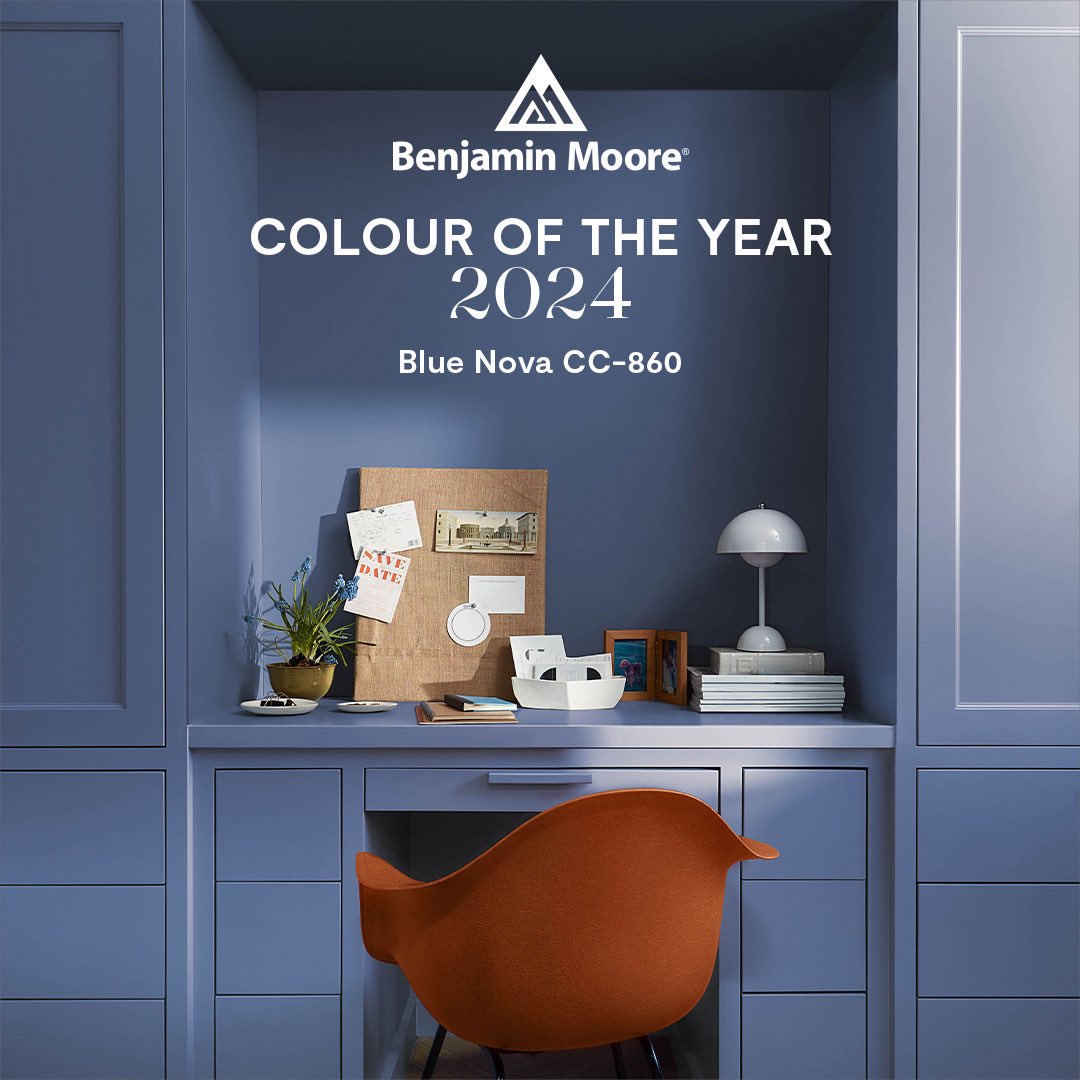 Introducing Benjamin Moore’s Colour of the Year 2024, Blue Nova CC-860, a sumptuous hue that blends blue and violet with endlessly classic appeal. 

#benjaminmoore #paint #benjaminmoorepaint #decoration #vancouver #aura #exterior #interior #colouroftheyear #colour