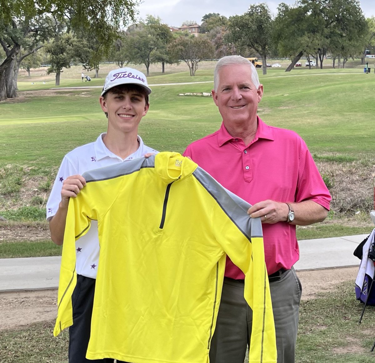 CTHS_Golf's tweet photo. One of our best traditions is the awarding of the gold jacket to any player who breaks 80 for the first time. Congratulations Logan on shooting a solid 78 at Tangle Ridge and being the 12th player to earn the jacket. Welcome to the club! https://t.co/ZlEq5gZqsK