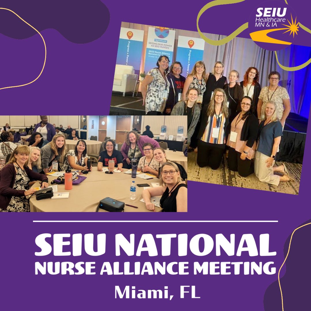 SEIU HCMNIA nurses have joined hundreds of SEIU nurses from across the country in Miami to take action to end the crisis in care - demanding respect, protection, fair pay, and proper staffing to provide the care our patients deserve. 
#CareIsEssential #SolidaritySeason