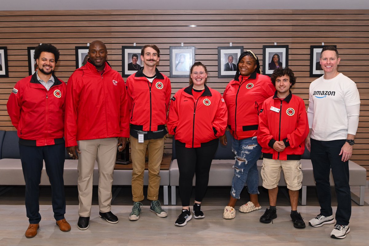 NFLonPrime's tweet photo. #TNFForGood joined @Chiefs legend Will Shields and City Year Kansas City to celebrate the Corps members who have rallied and worked hard to invest in Kansas City Public Schools. https://t.co/vJq8zS3329