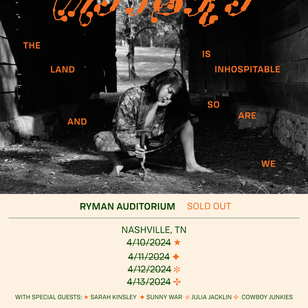 We are currently planning an April run of dates through the Midwest, which will be announced shortly. One of those shows will be opening for the inimitable @Mitski at the historic Ryman Auditorium in Nashville on April 13th. We are honoured to be asked and excited to play.