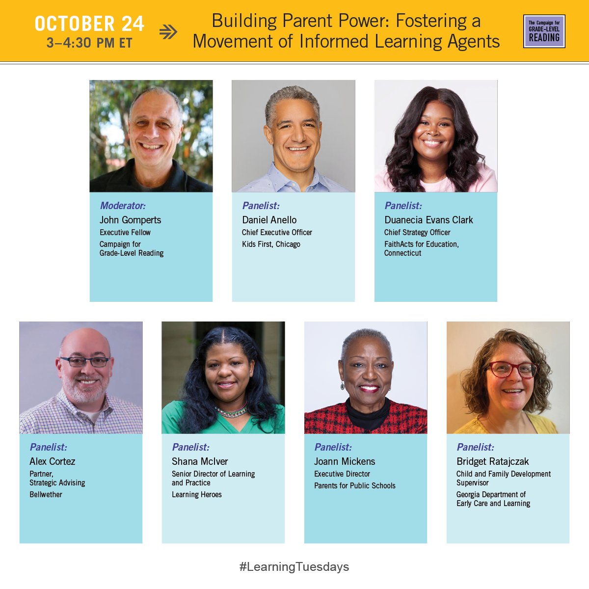 readingby3rd's tweet photo. On 10/24 #LearningTuesdays, @readingby3rd will be joined by @bellwetherorg + other parent-facing orgs to explore how communities can advance their support of "parent power" + build a movement of parents + schools partnering for student success. REGISTER: https://t.co/4G9depspNg https://t.co/zqG7TKNIrb