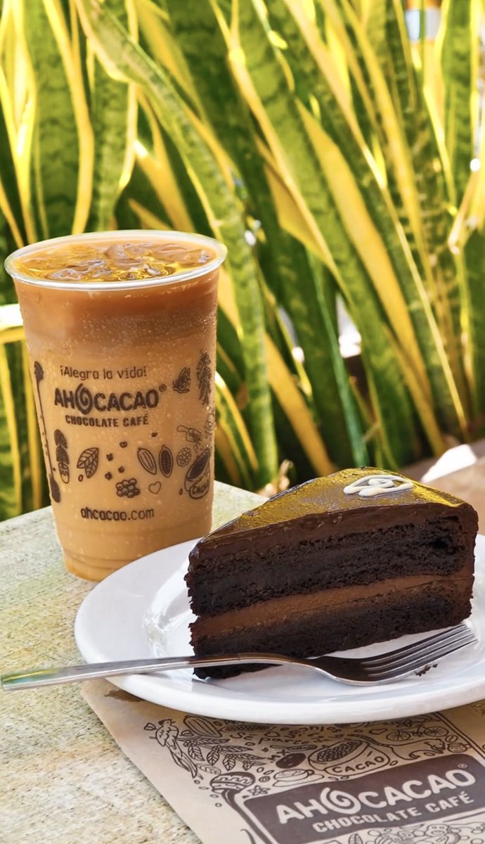 Nada que un pastel de chocolate y un café frío, no solucione😋🍫