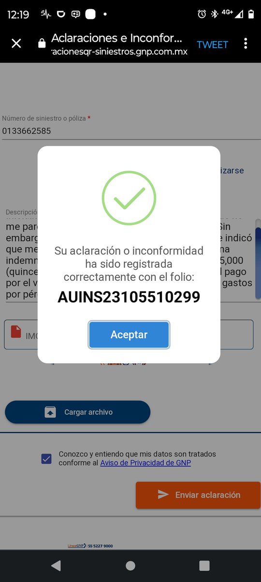 ALEXFAVILA4's tweet photo. @GNPServicio
Me dieron este folio y me indicaron que su ejecutivo me va a contactar pero seguimos igual.
Cuánto más debo esperar???

Por favor su ayuda! https://t.co/AsOeQiQISh