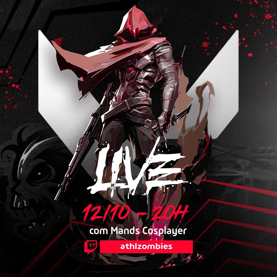Amanhã tem Valorant com a <a href="/mandscosplayer/">𝑀𝒶𝓃𝒹𝓈𝓏𝒾𝓃𝒽𝒶 🦋</a> 🧜🏼‍♀️!

Às 20 horas, na nossa Twitch, os Zombies te esperam para mais uma live!

#GoAthz! 🧟

#Athletico #AthleticoZombies #Valorant #Twitch