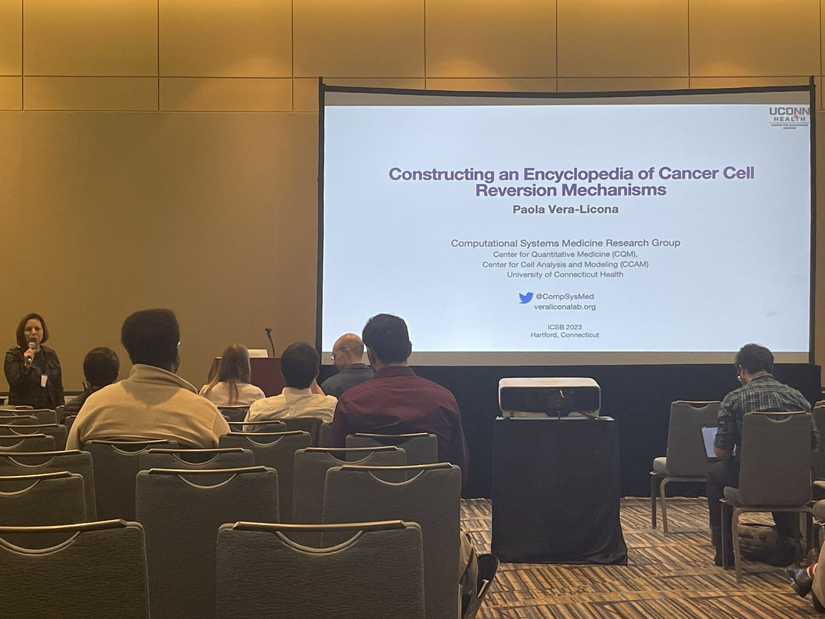 laurinformatics's tweet image. Closing out day 4 with @CompSysMed presenting our cancer cell reversion work @icsb2023!