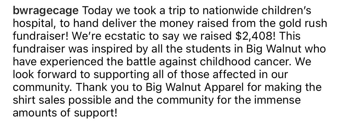 Yesterday we had the privilege to present Nationwide Children's Hospital with a $2408 donation. We are proud to support Nationwide Children's childhood cancer research efforts. More details in the second photo ⬇️⬇️
#morethanfour 🎗️🎗️