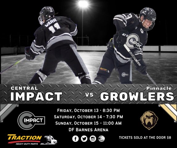 ImpactAAA's tweet photo. Lace up your skates, hockey fans, because the Central Impact is back on the ice and ready to face off against none other than the reigning league champions, the Pinnacle Growlers. 🐶🏆💥

It's a showdown you won't want to miss.  3 games! 

#CentralImpact #RespectAllFearNone https://t.co/WqbEEAabfA