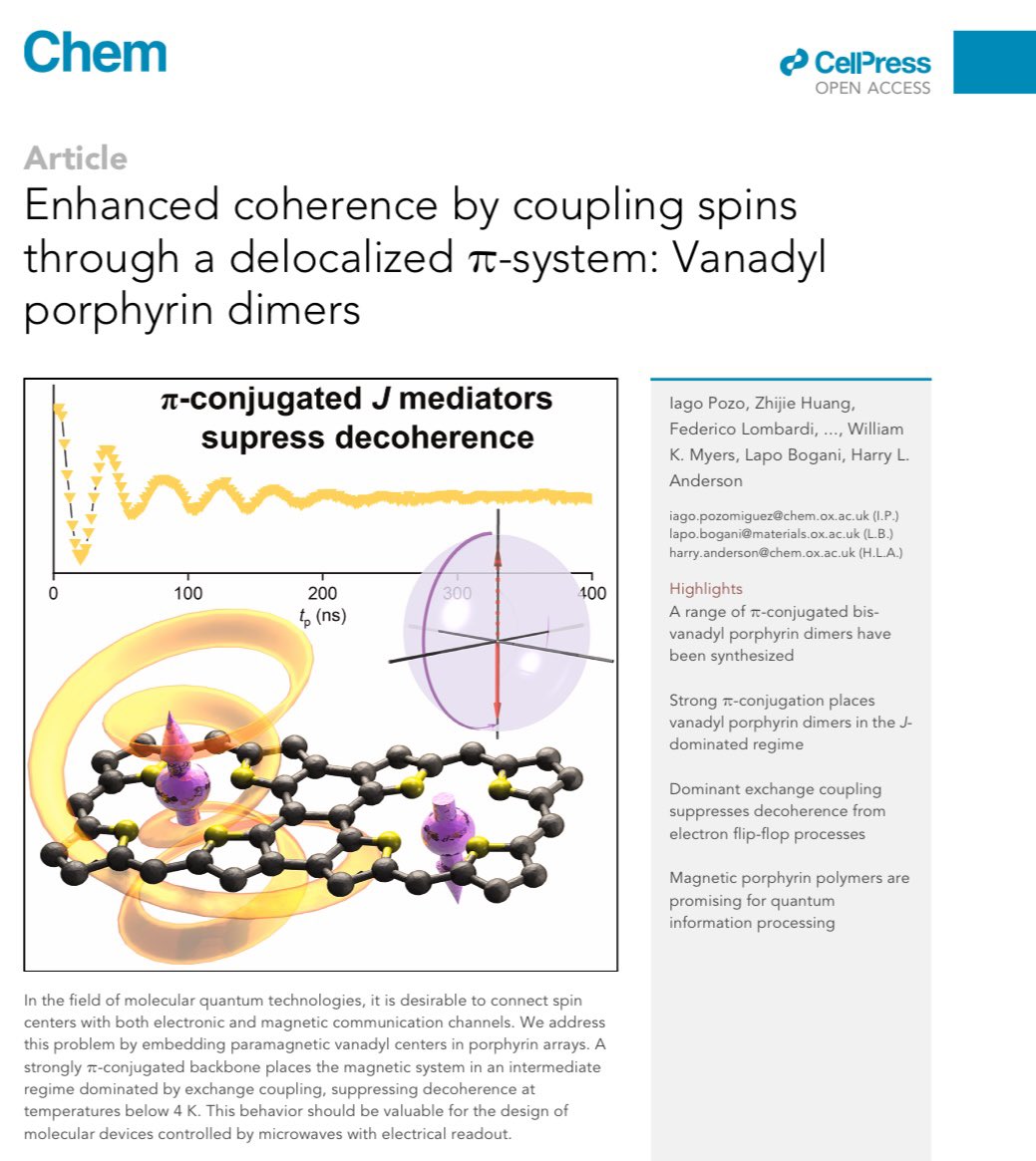 Super huge congrats to @IagoPozo et al. and thank you for involving me a little bit in this project! 😍 If you like porphyrins or vanadium or EPR or any combination of these words, have a look! cell.com/chem/fulltext/…