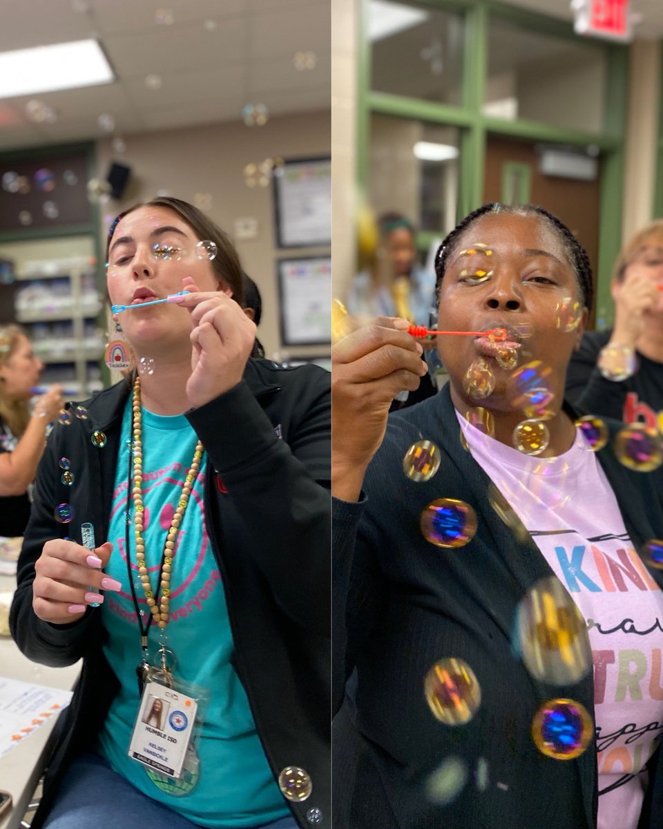 HumbleISD_ESE's tweet image. At ESE, we start our staff meeting with mindful moments. For today’s deep breathing, we blew bubbles! 🫧 😊🫧😊🫧#eseSOAR #BubblesAreFun
