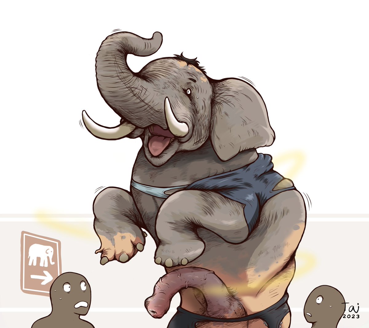 Taitora6's tweet photo. "Elephant on the loose!"  

#Transfur #NSFW https://t.co/Co4s8CZMBz