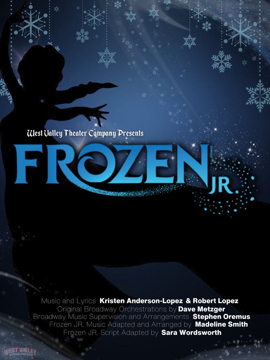 Mark your calendar!  

Frozen Jr. will be performed at the West Valley Junior High Auditorium on Thurs, Fri, &amp; Sat, Nov. 2, 3, &amp; 4, 2023. 

Show time will be 7 pm each evening with an additional Saturday matinee at 2 pm.  

More info via this article:  wvsd208.org/news/frozen-jr…