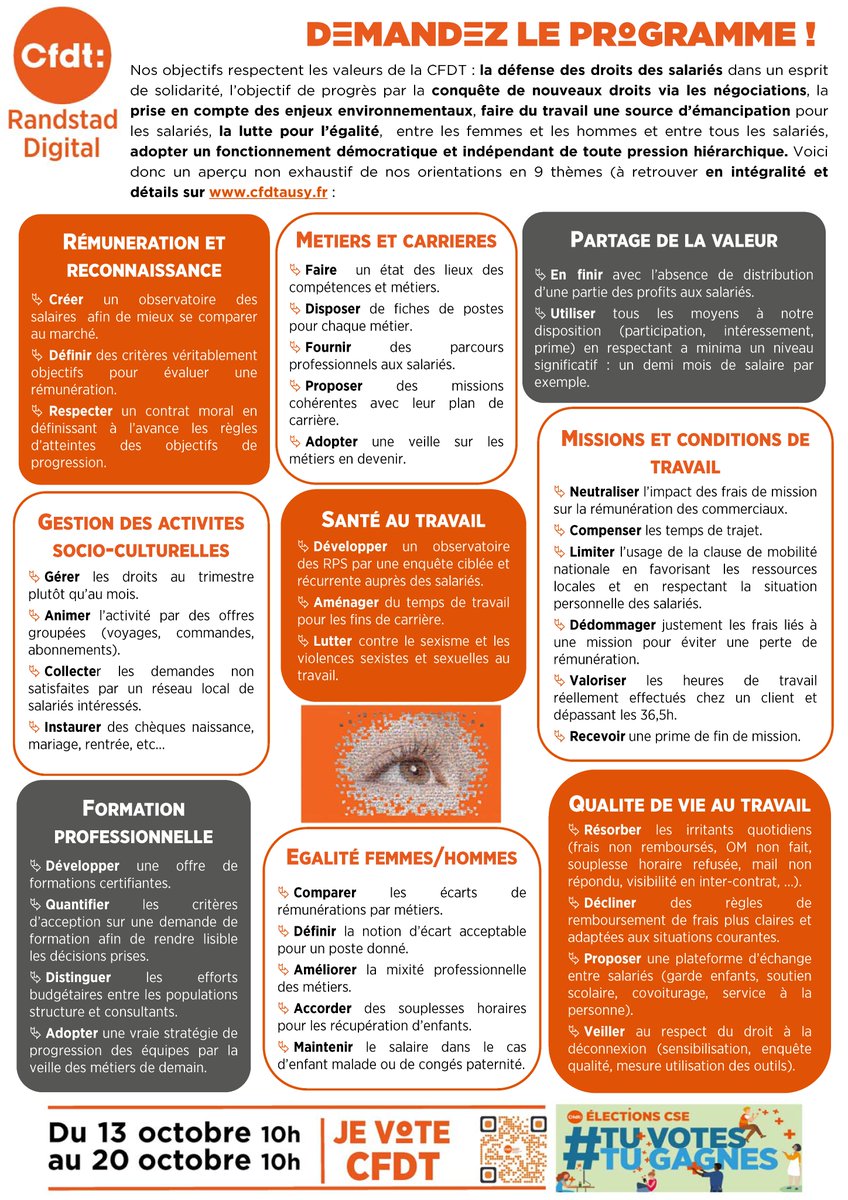 cfdtausy's tweet photo. Consultez la suite de la profession de foi de la section  syndicale CFDT dans le cadre du second tour des élections  professionnelles au CSE 2023-2027 ! https://t.co/q9ecqvFjBe
