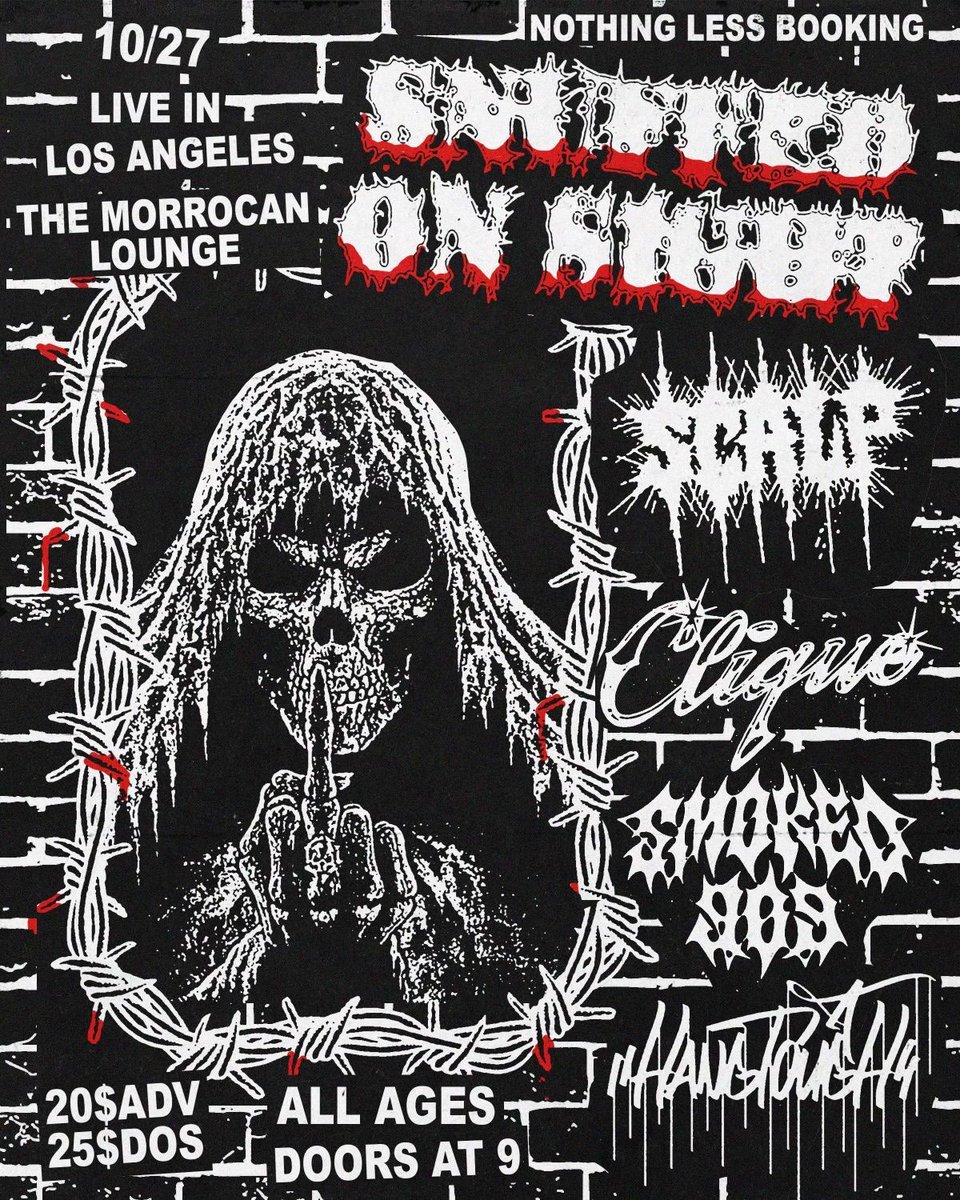 moroccan_lounge's tweet photo. We are thrilled to announce that Snuffed on Sight will be performing at the Moroccan Lounge in Los Angeles on October 27th! 🔥 Get your tickets now before they sell out! 🎶 🎟️ #SnuffedOnSight #MoroccanLounge #Metalcore #LiveMusic #LosAngeles https://t.co/YNqWBEWeiU