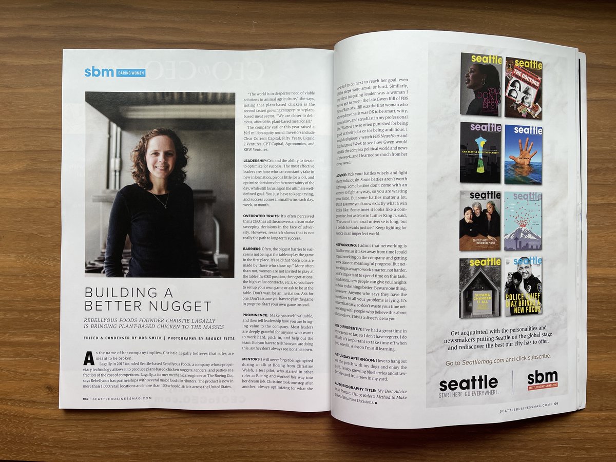 RebellyousFoods's tweet photo. "You just have to keep trying, and success comes in small wins each day, week, or month.” - Christie Lagally, Seattle Business Magazine

We're proud to announce that our founder and CEO Christie Lagally was featured in Seattle Business Magazine's Daring Women section! https://t.co/5Dn6hHRXMW
