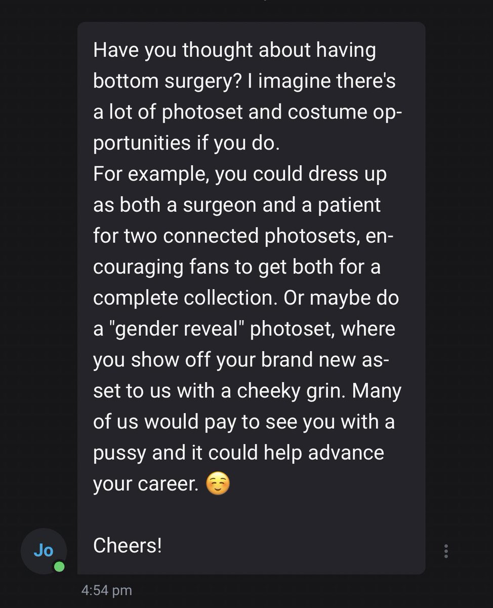 cursedArachnid's tweet photo. this guy wants me to get bottom surgery just for onlyfans https://t.co/rwioD32864