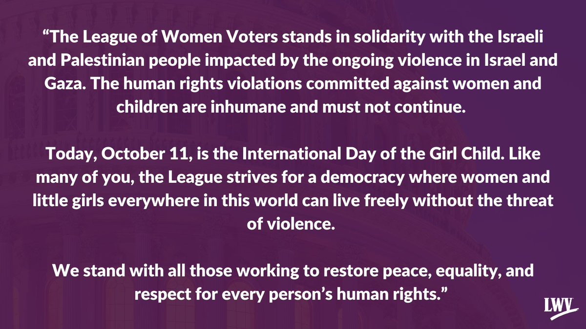 The League stands with all those working to restore peace, equality, and respect for every person’s human rights. 

Full statement: bit.ly/3ZTtGlP