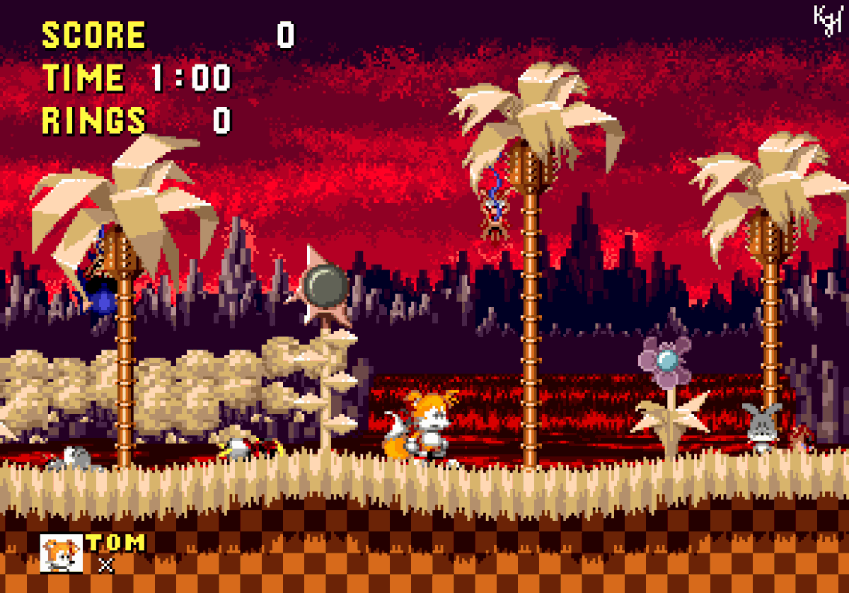KostyaGame674's tweet photo. #Project2011 : HILL ACT 1
Year since I did old mockup of the Hill act 1 and there result!!
Credits:
- dead animals, damages palm trees, earth, plants, HUD and X on a palm tree by: me
- Tails by: @Matt_Elpapas, SS and me
- background by: @NikoGlitchArts
Great work guy's!
1/2 https://t.co/blq0s05ovr