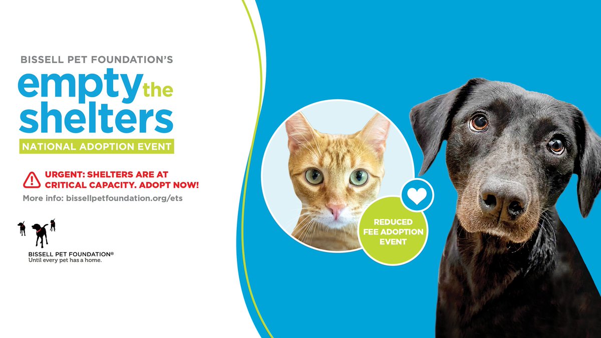 Until Oct. 15, <a href="/BISSELLPets/">BISSELL Pet Foundation 🐶🐱</a> with <a href="/hcphtx/">Harris County Public Health #GetVaxxed</a> are hosting the Fall - National Empty the Shelters event at Harris County. All pets adopted through Harris County Pets are microchipped, vaccinated, and spayed/neutered. Visit CountyPets.com for more info. #harriscountypets