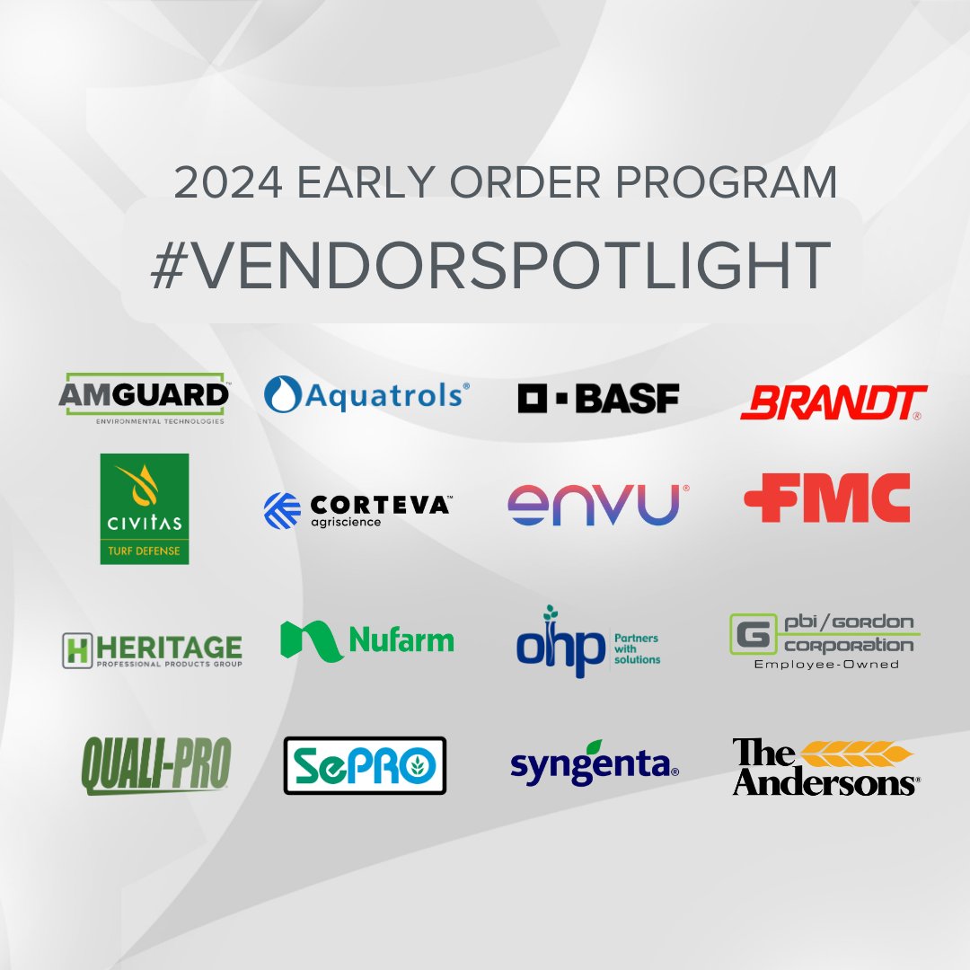 heritageppg's tweet image. Shining a spotlight on our EOP Vendors! Proudly partnering with industry leaders like AMGUARD, Aquatrols, BASF, Brandt, Civitas, Corteva, Envu, FMC, Nufarm, OHP, PBI-Gordon, Quali-Pro, SePro, Syngenta, and The Andersons. Together, we create excellence! 🔗 hubs.ly/Q025cnqr0