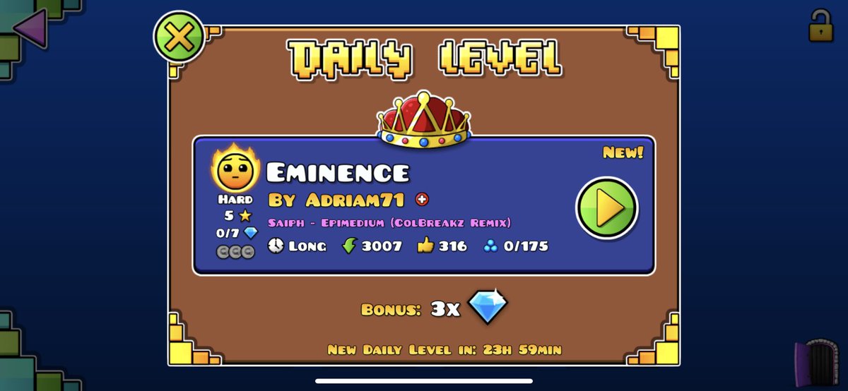 ¡¡¡Nuevo Epic y Daily!!!
Gracias a todos por sus felicitaciones y a los que me apoyaron para terminar el nivel. 💝