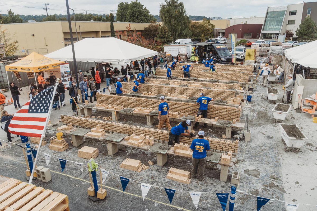 levelupnw's tweet photo. The Pacific Northwest @SPECMIX ⛏🧱 Bricklayer 500 results are in, and it was a showdown of skill, speed, and precision!
Huge congrats to our SPEC MIX Bricklayer 500 champion, Ben Torve representing R&amp;D Masonry, and our Jr SPEC MIX champion, Colby Brandt, representing RT General. https://t.co/VxMKK2iWw0